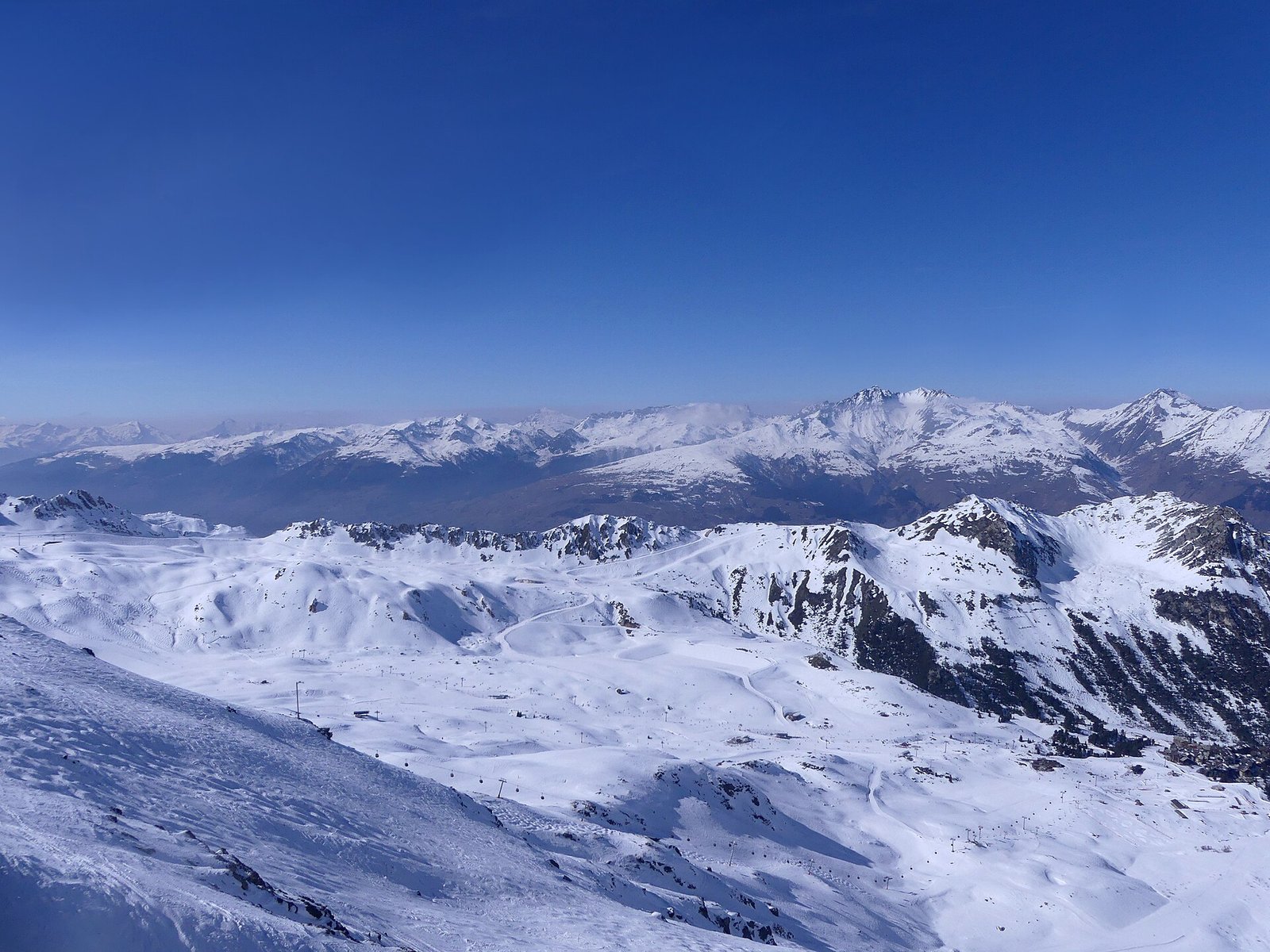 Les Arcs ski resort in winter